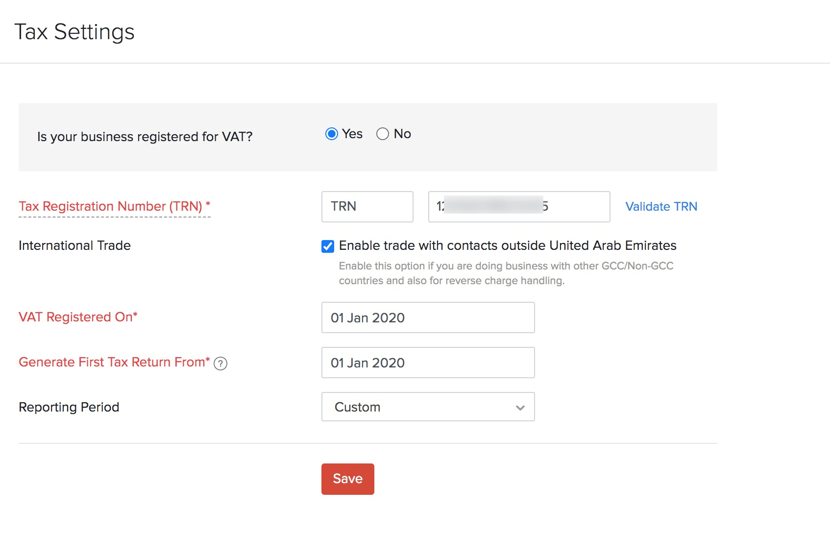 VAT Settings