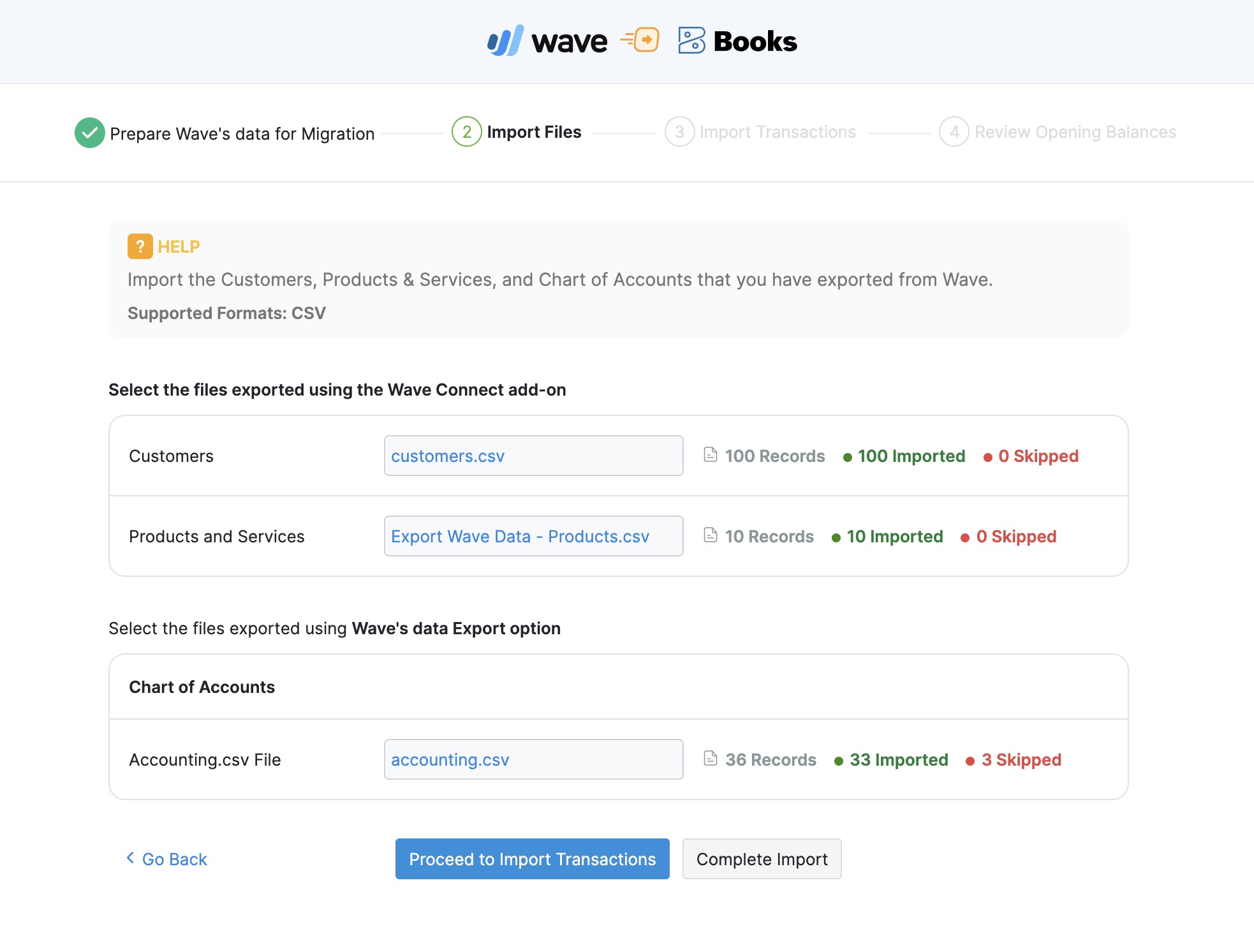 wave app download invoices to excel