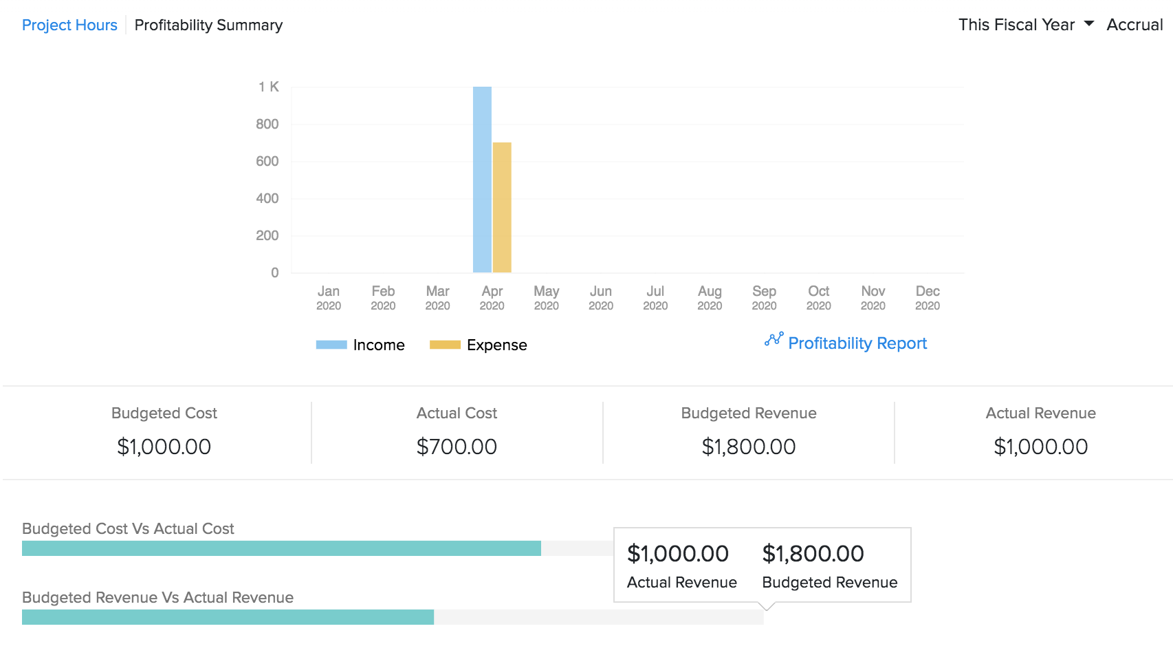 Add Projects Cost and Revenue Budget