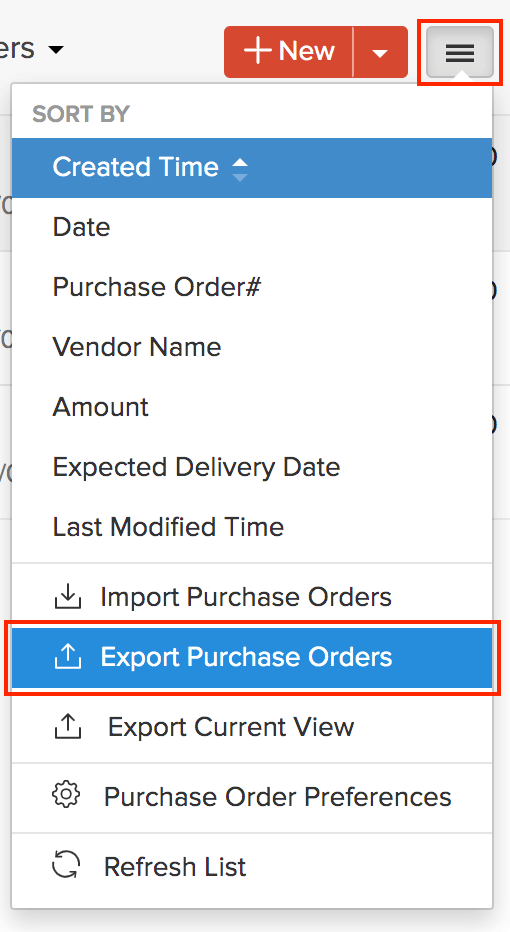 Export Purchase Orders