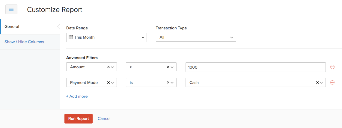 Customize Report