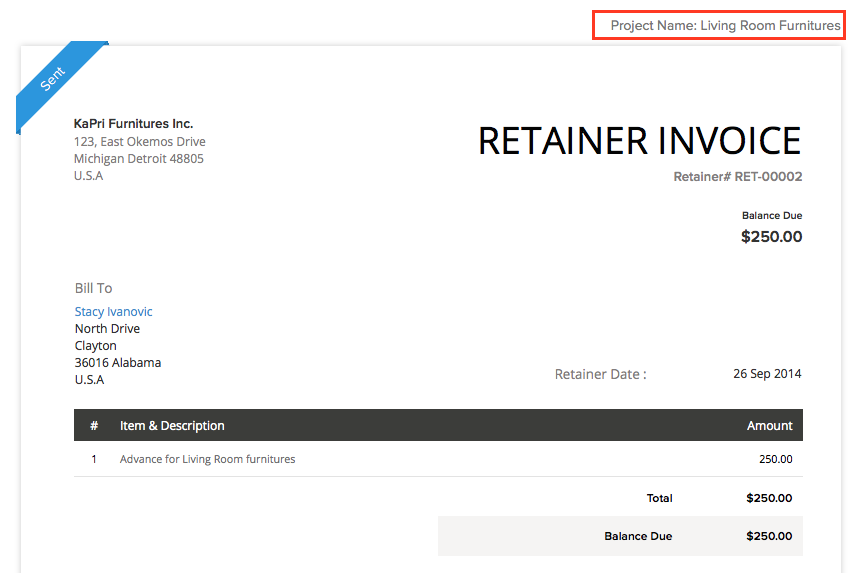 Retainer Invoice Template