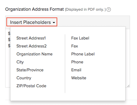 Insert Address Placeholders