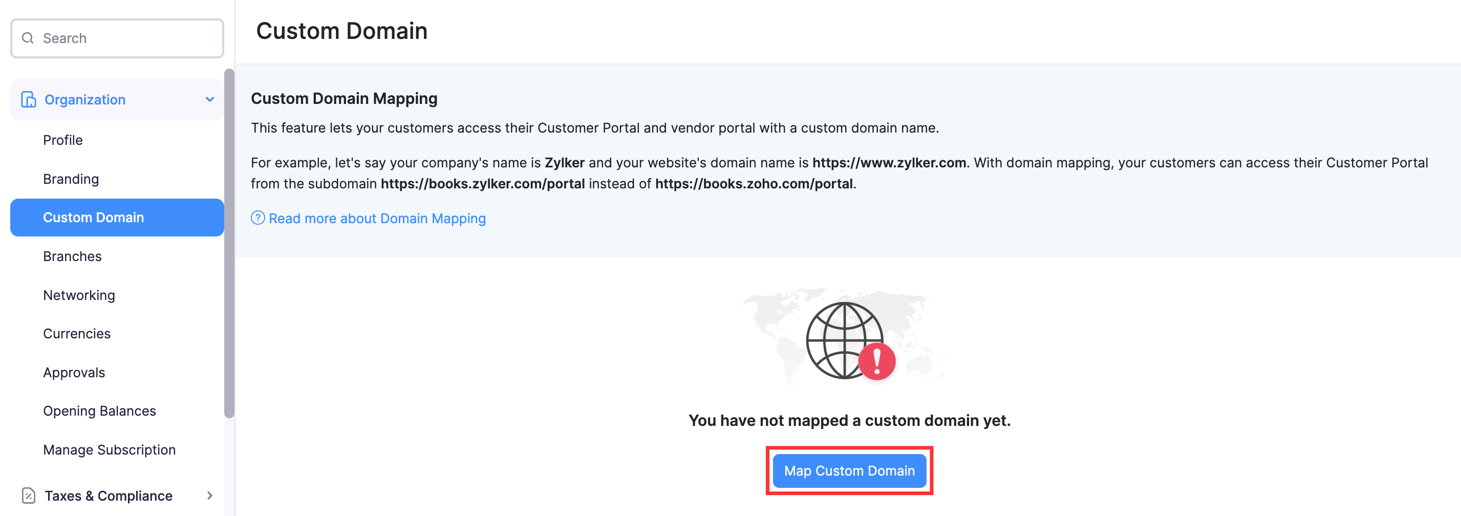 Custom Domain Mapping