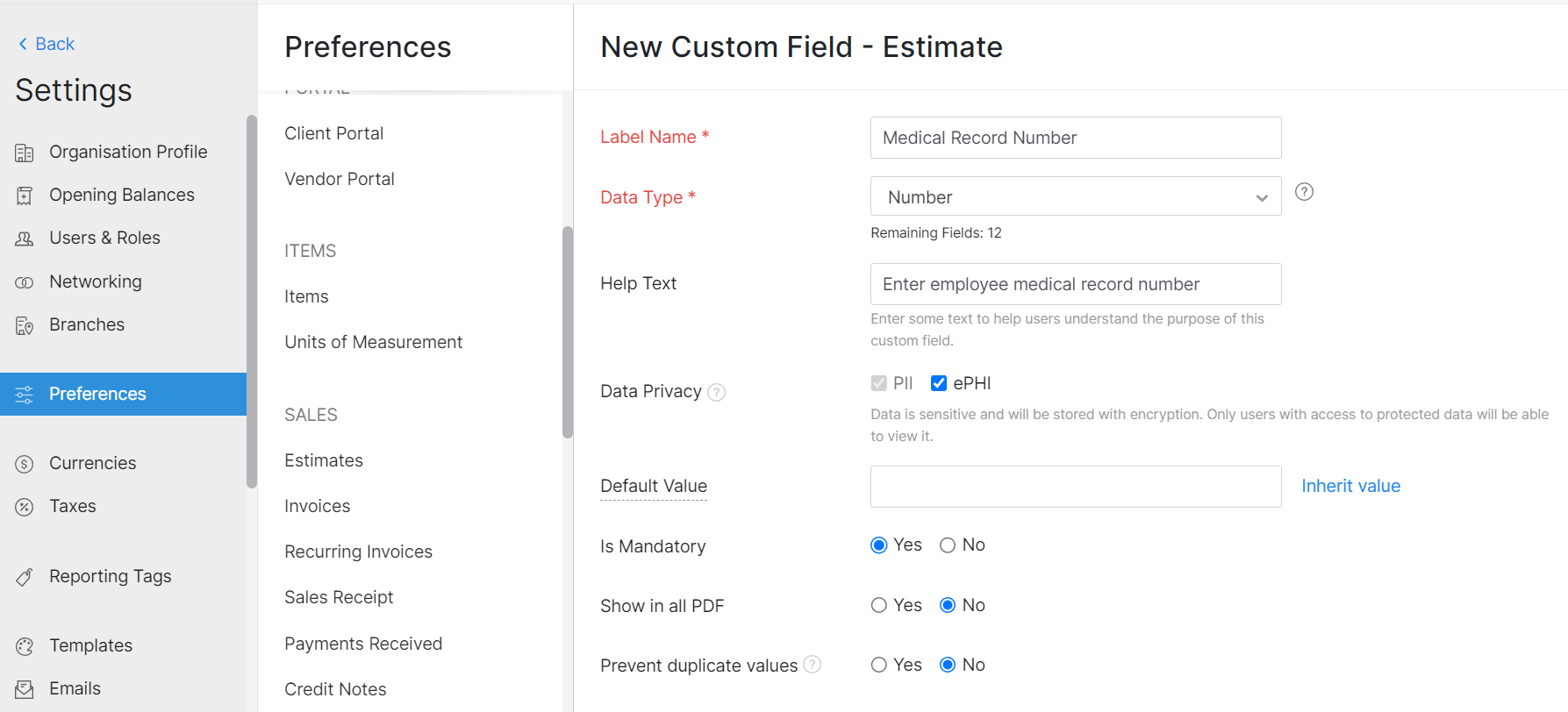 HIPAA Field