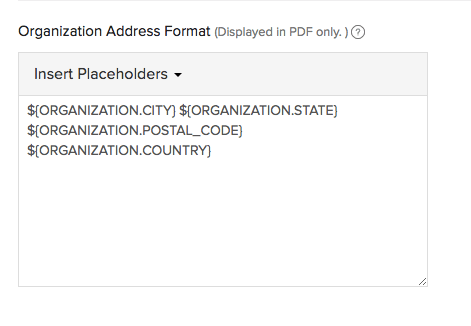 Organization Address Format