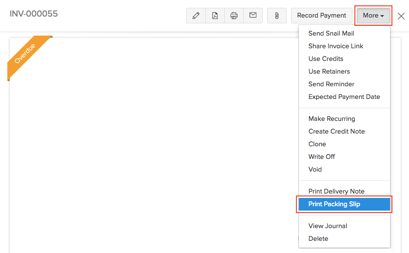 Packing Slip Settings