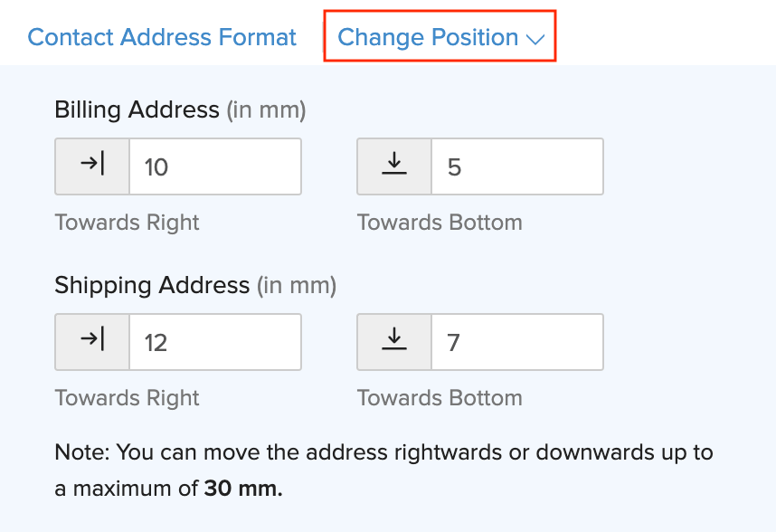 Customer Address Format