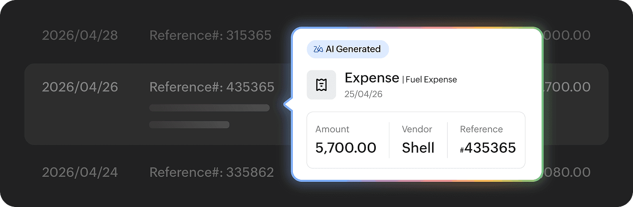 AI-selected fields like Accounts and Vendor appear in a multi-color highlight