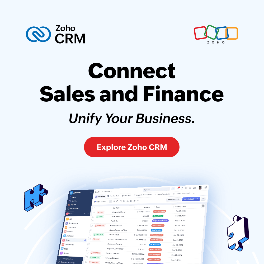 Zoho CRM - Connect Sales and Finance