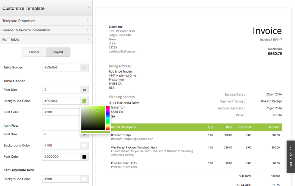 Template For An Invoice from www.zoho.com