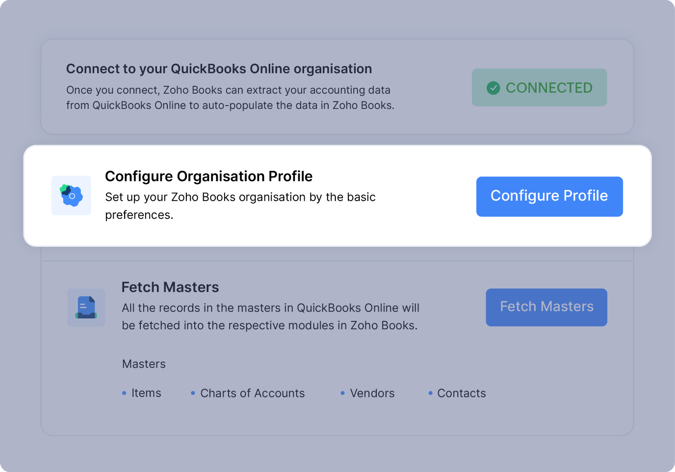 Configure Organisation Profile | Migrate from QBO to Zoho Books