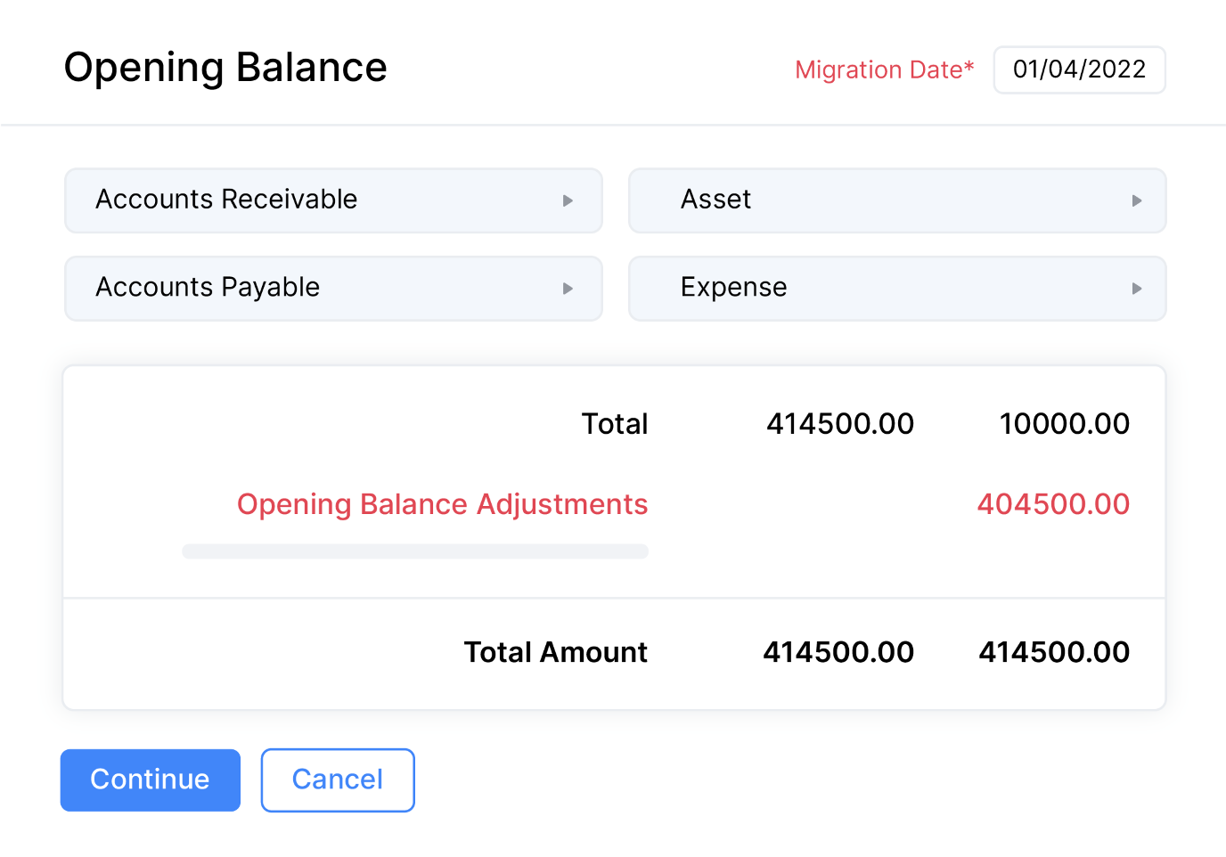 Verify opening balance | Migrate from QBO to Zoho Books