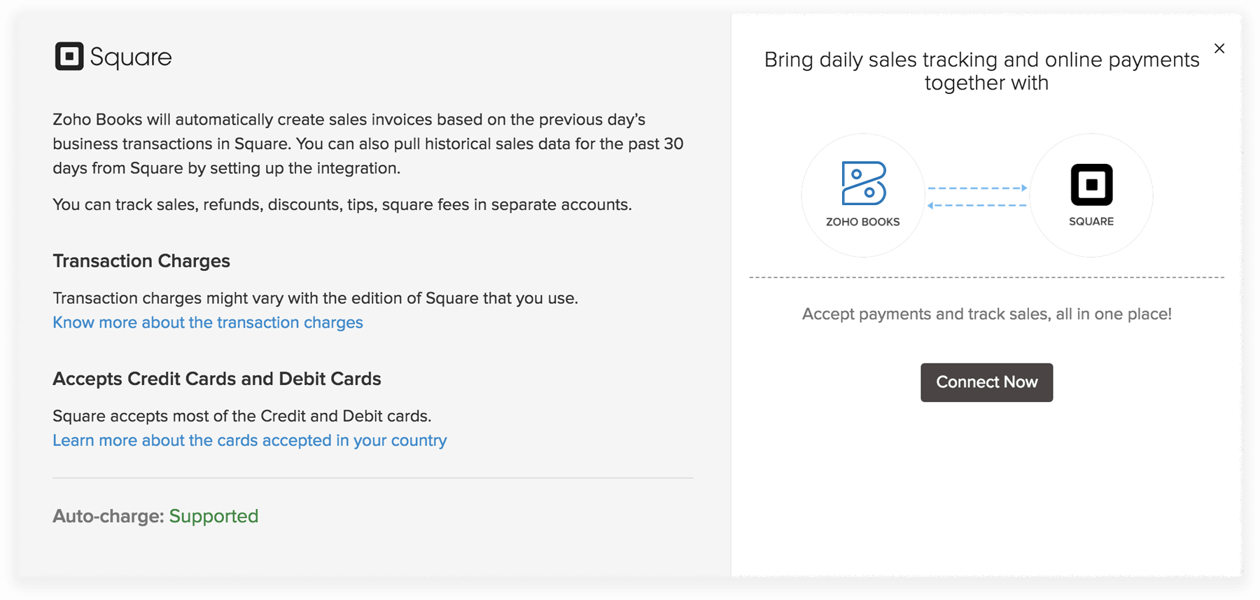 Online Payments Square and Zoho Books