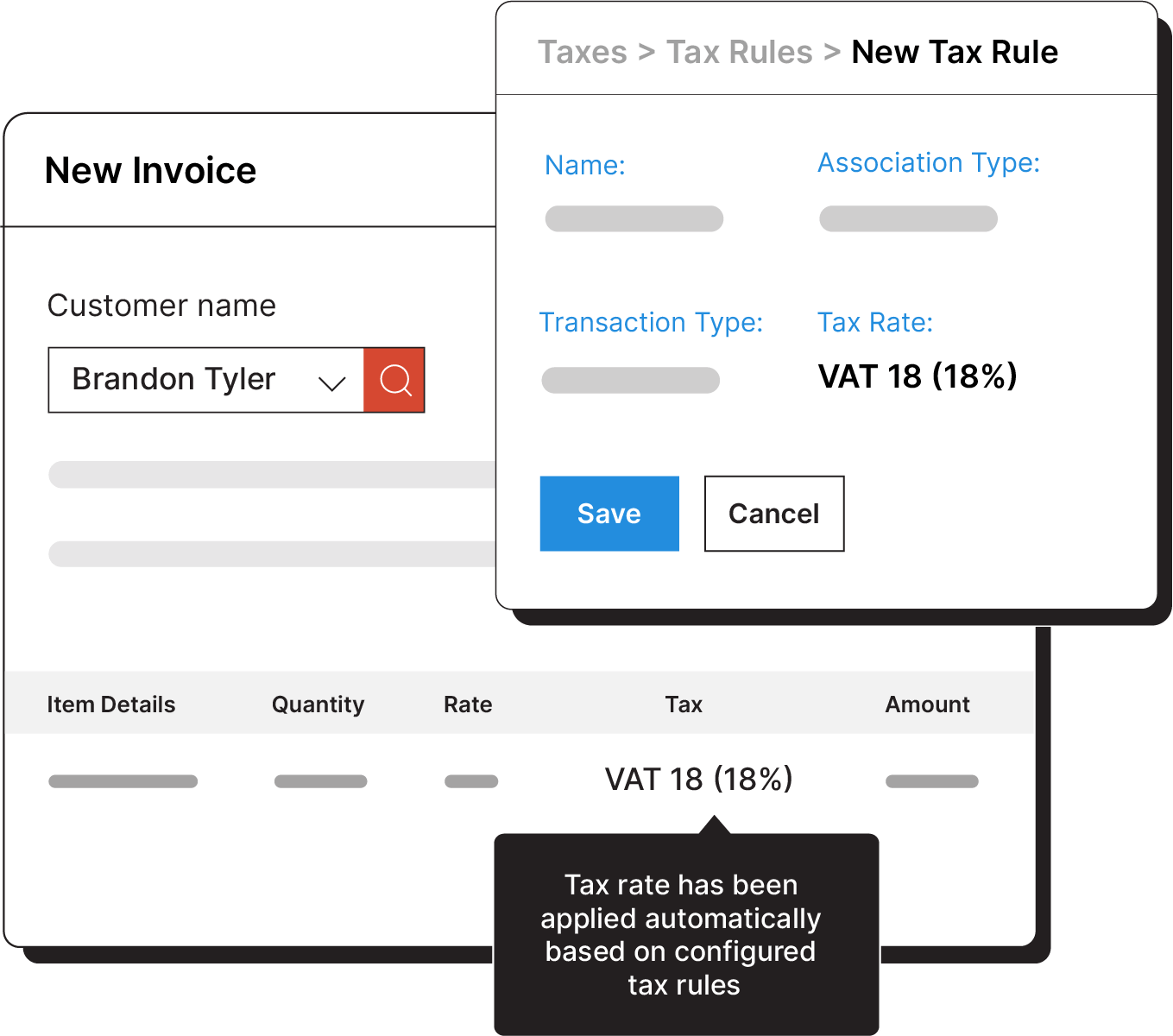Auto-populate taxes for contacts and items while creating transactions - Global edition