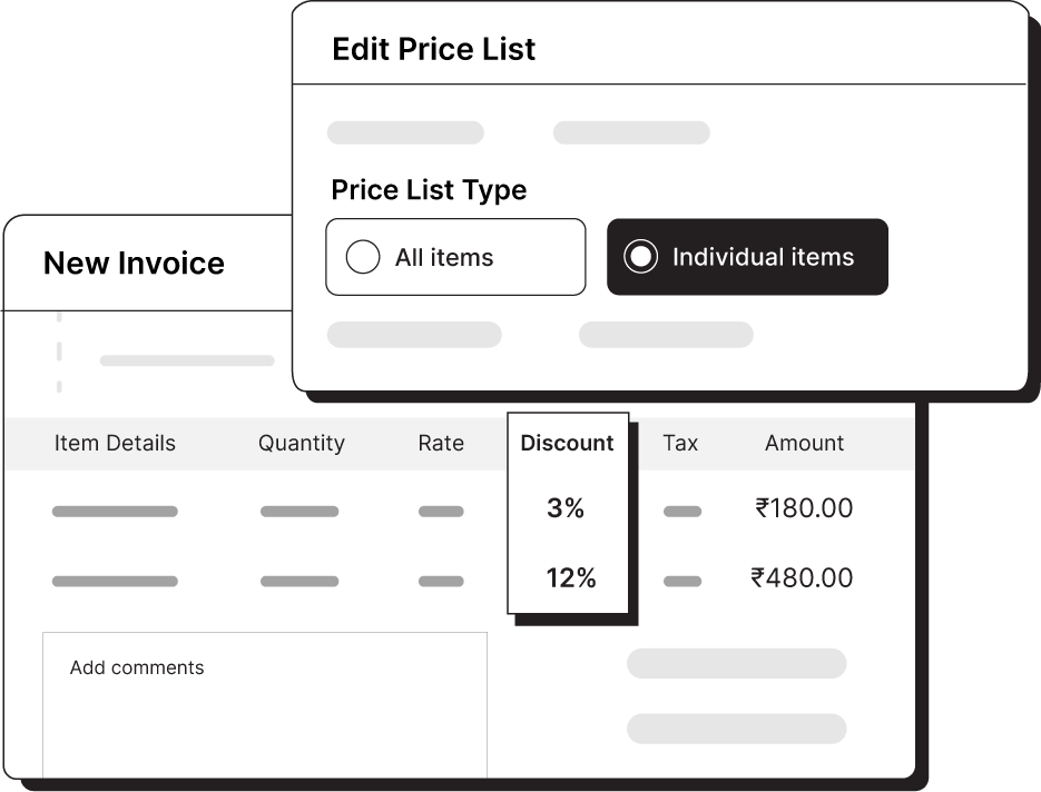 Add a discount to each item in a price list
