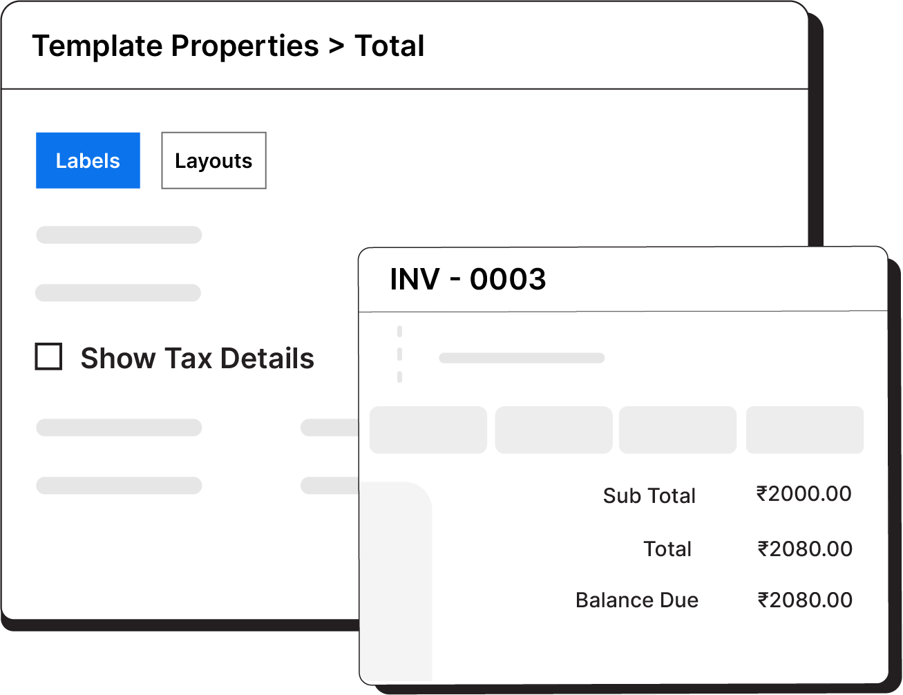 Hide tax details in the invoice template