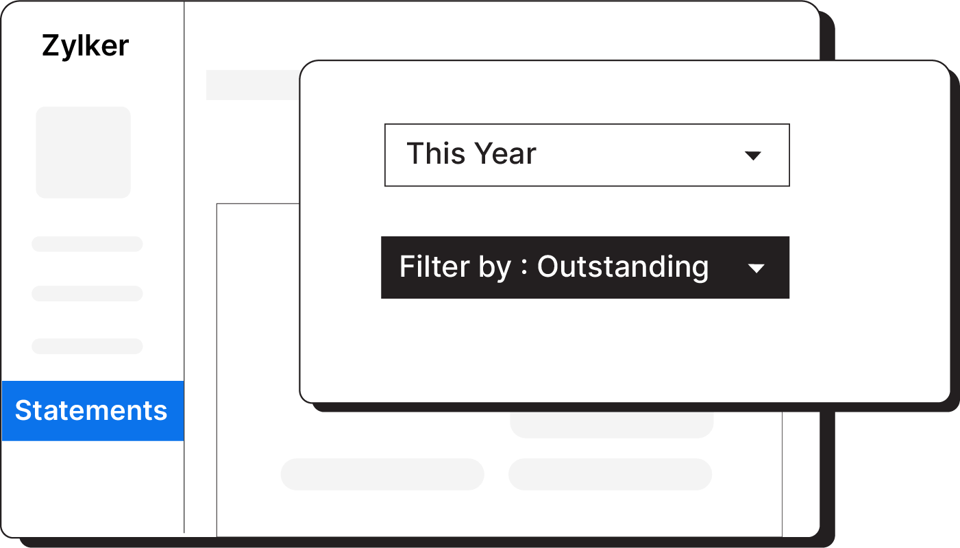 Filter outstanding statements in the Customer Portal