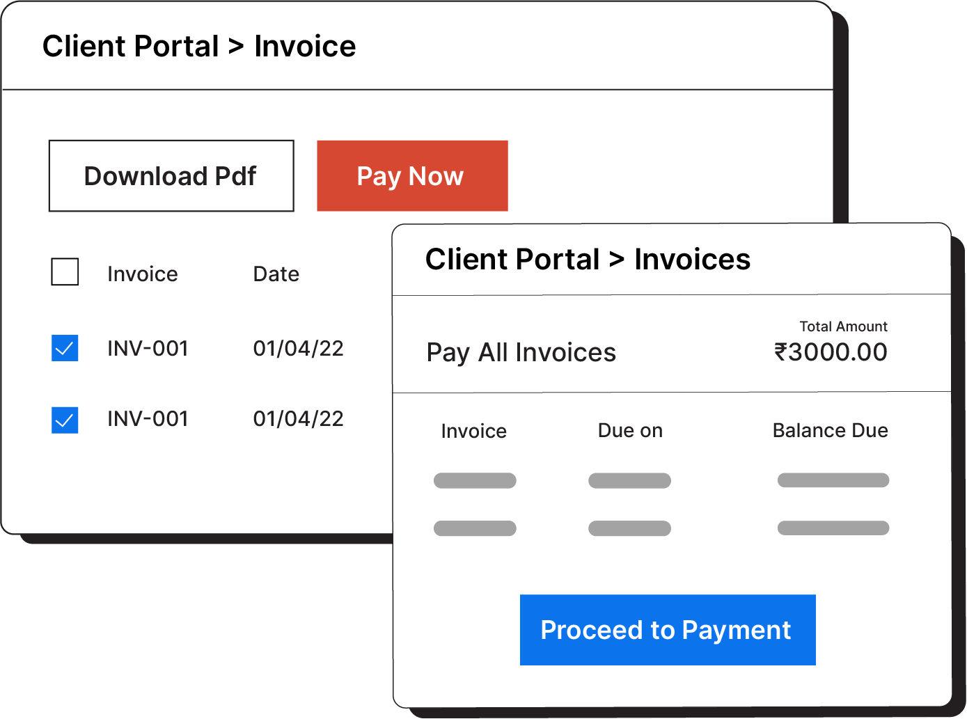 Your customers can pay for multiple invoices at a time