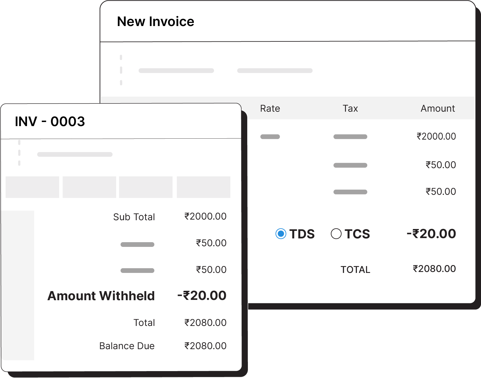 Apply TDS on invoices, bills of supply, or debit notes - India edition