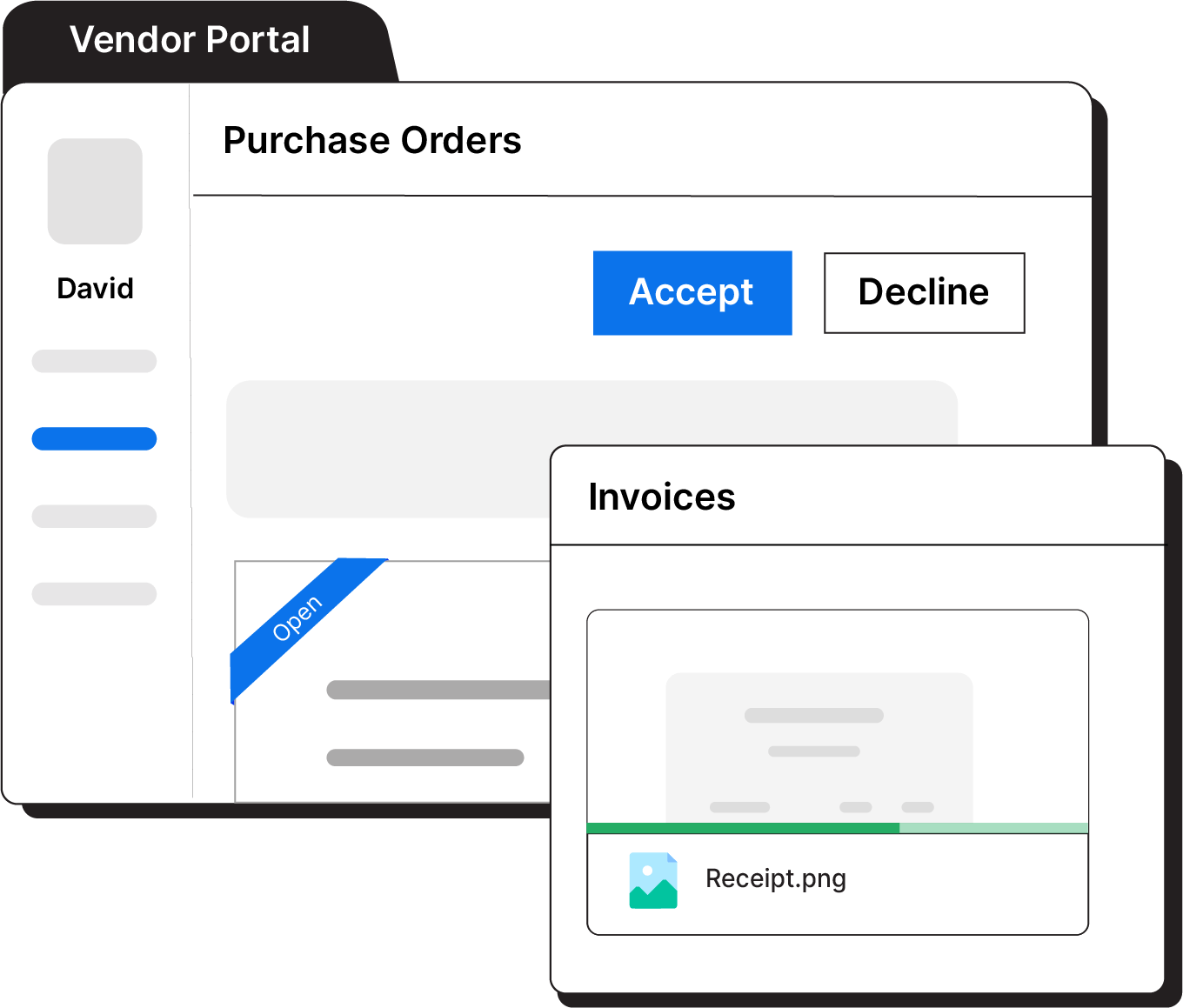 Separate portal for your vendors