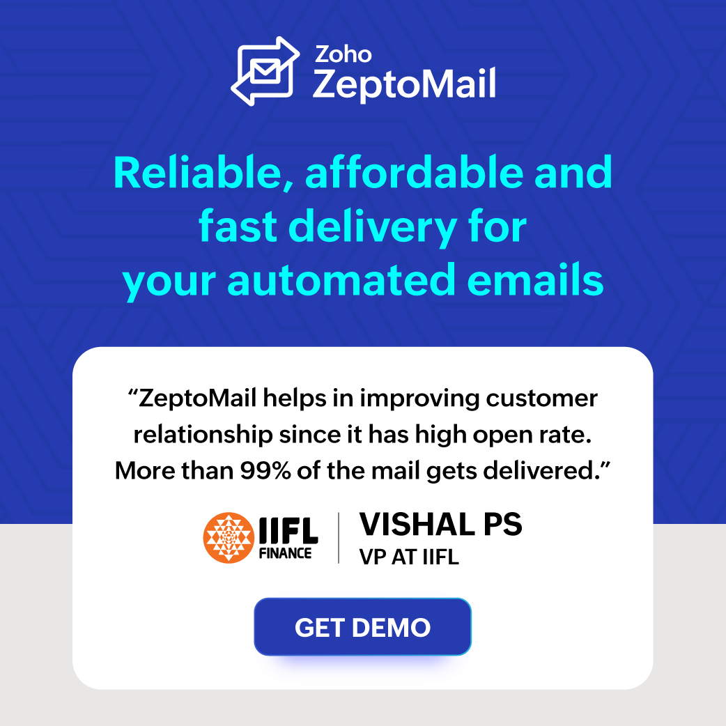 Zeptomail - Reliable and fast transactional email delivery