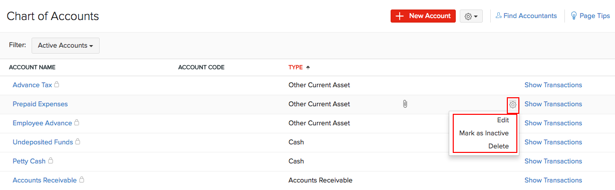 Chart Of Accounts