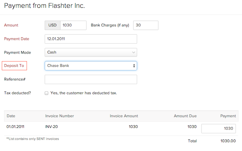 Match deposits with customer payments