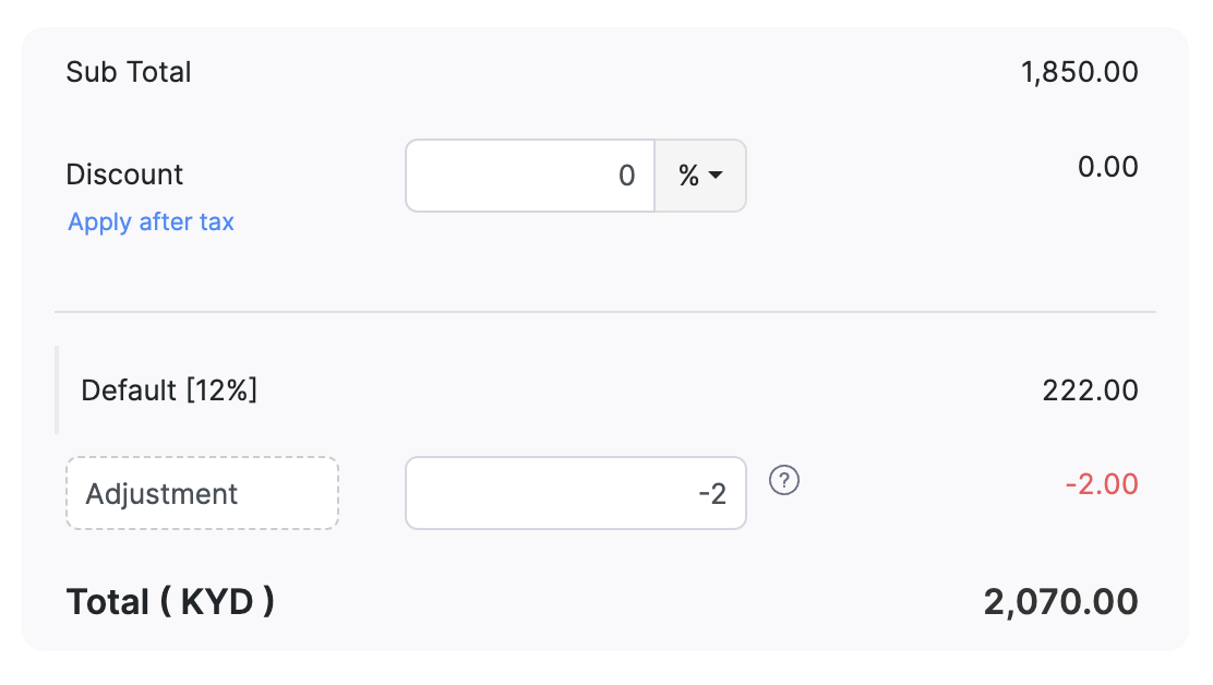 Enter the round off amount as adjustments