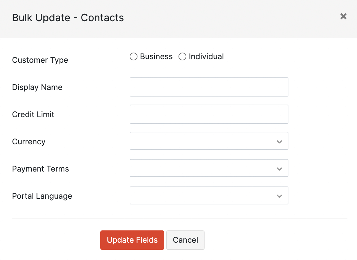 Bulk Update fields