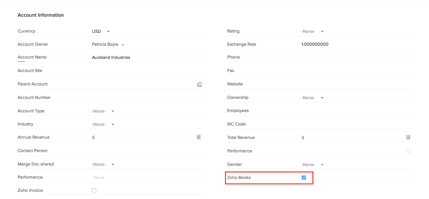 Check box created is displayed for accounts/contacts