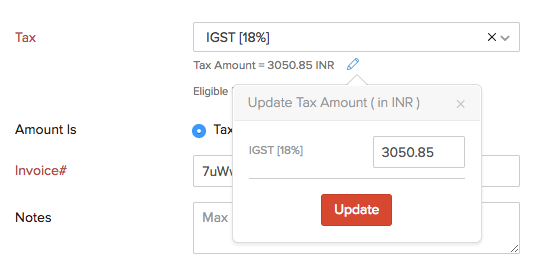 Update tax