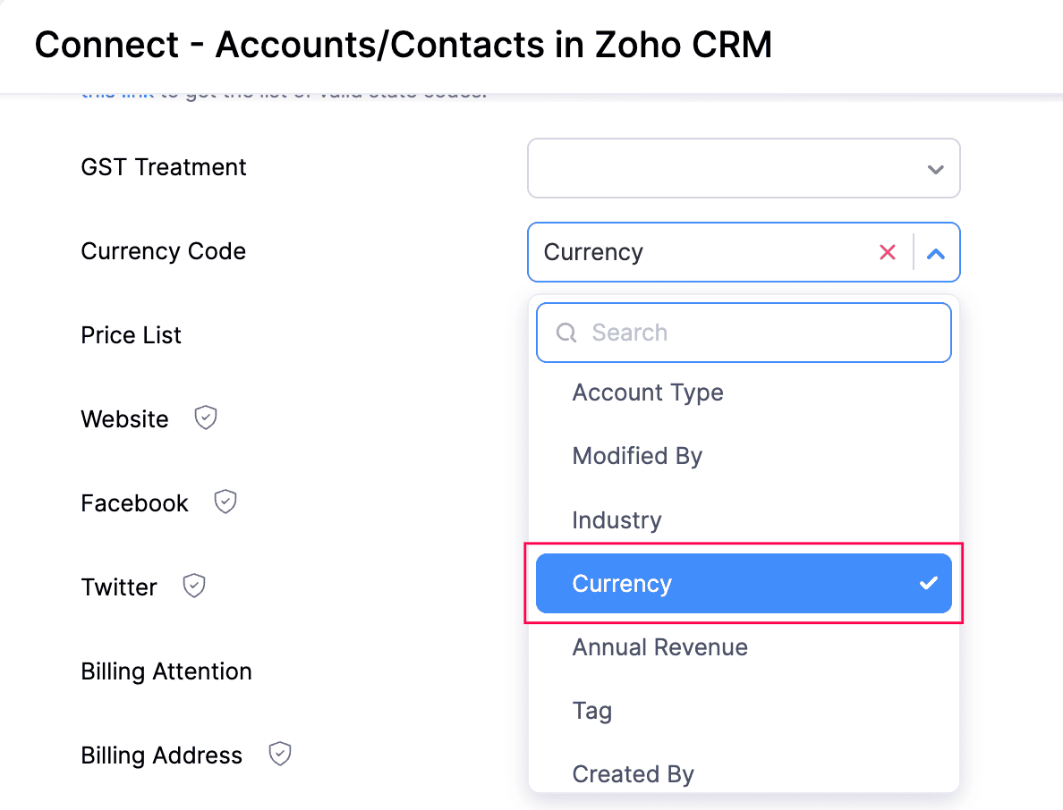 Zoho CRM integration with Books