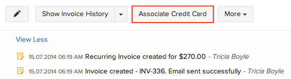 Associate Credit Card to Recurring Invoices