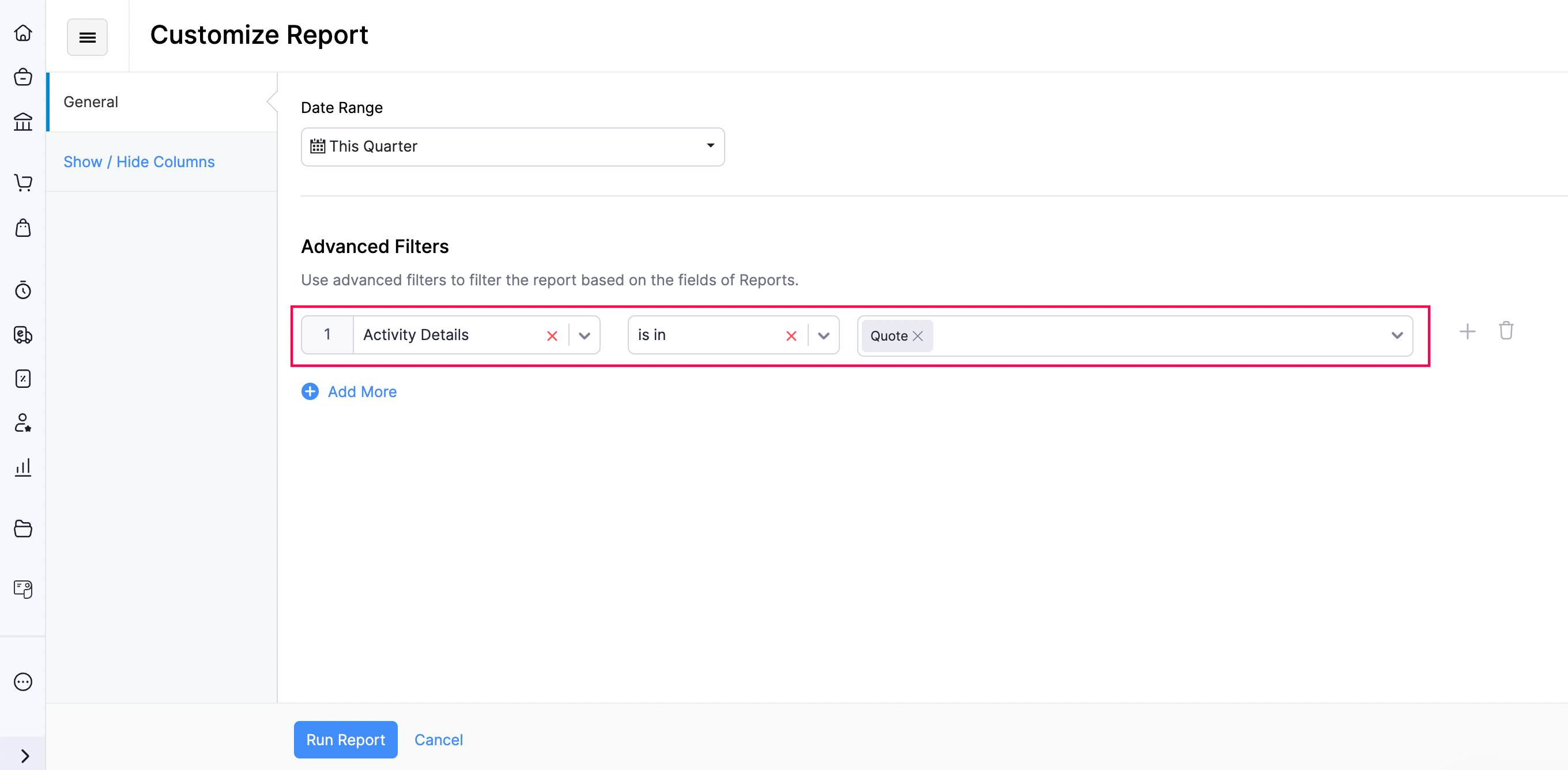 Customizing Activity Logs and Audit Trail Report in Zoho Books