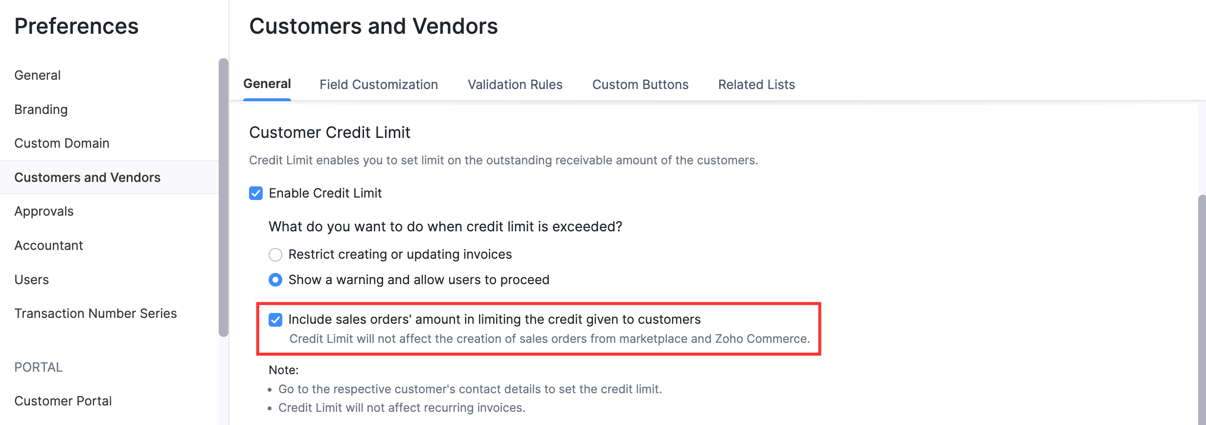 Include sales orders in customers' credit limit