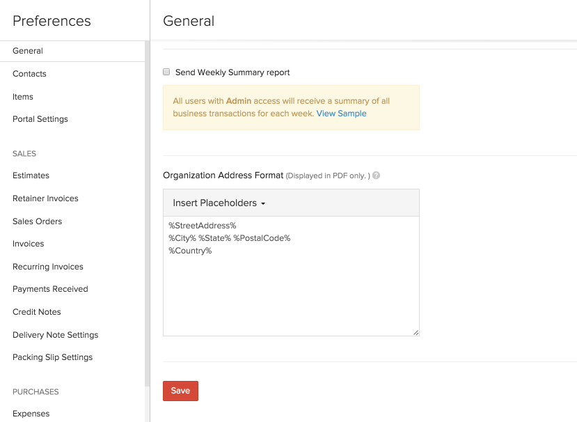 Address format