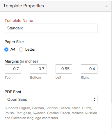 Invoice Size