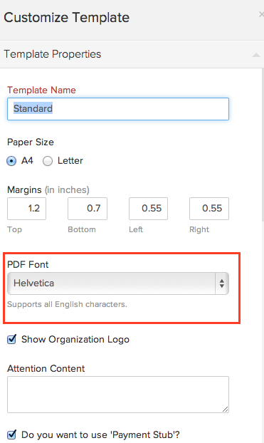 Change pdf font