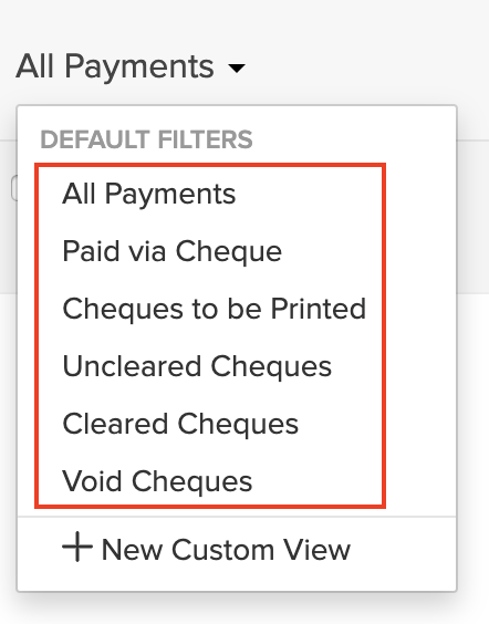 Filter Payments