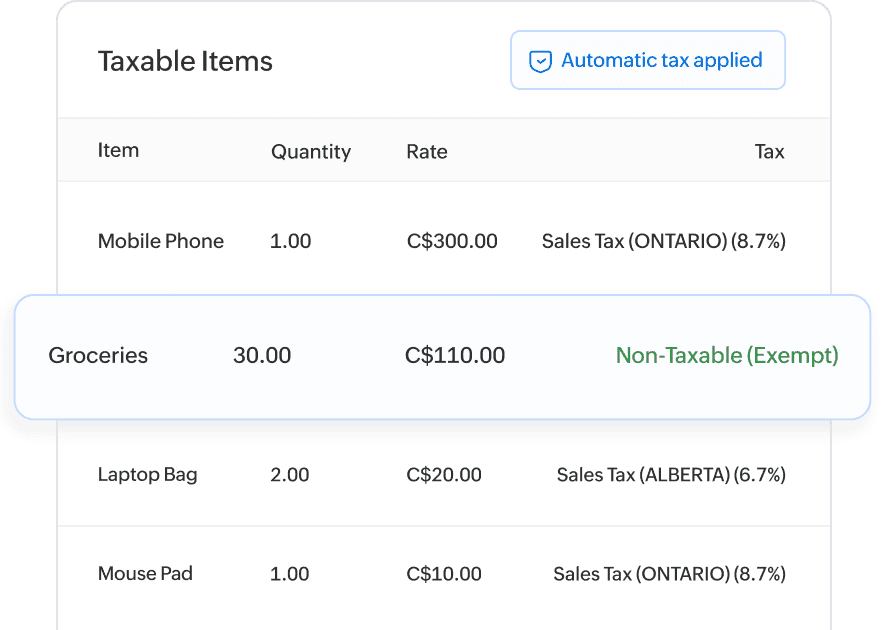 Auto-apply tax rates
