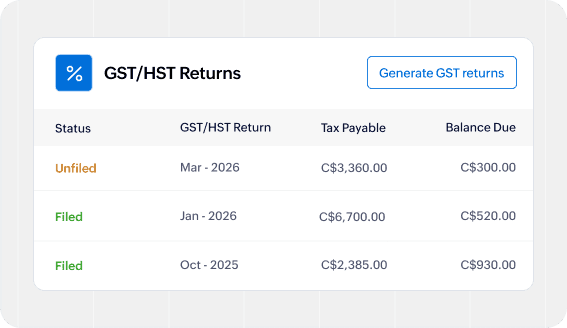 Generate tax returns with ease