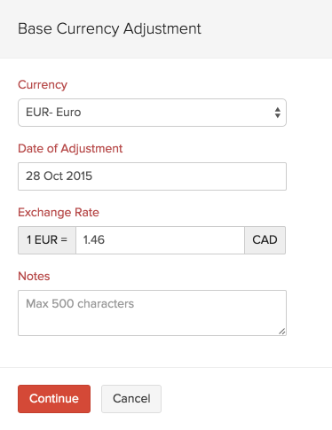 Convert foreign currency into base currency