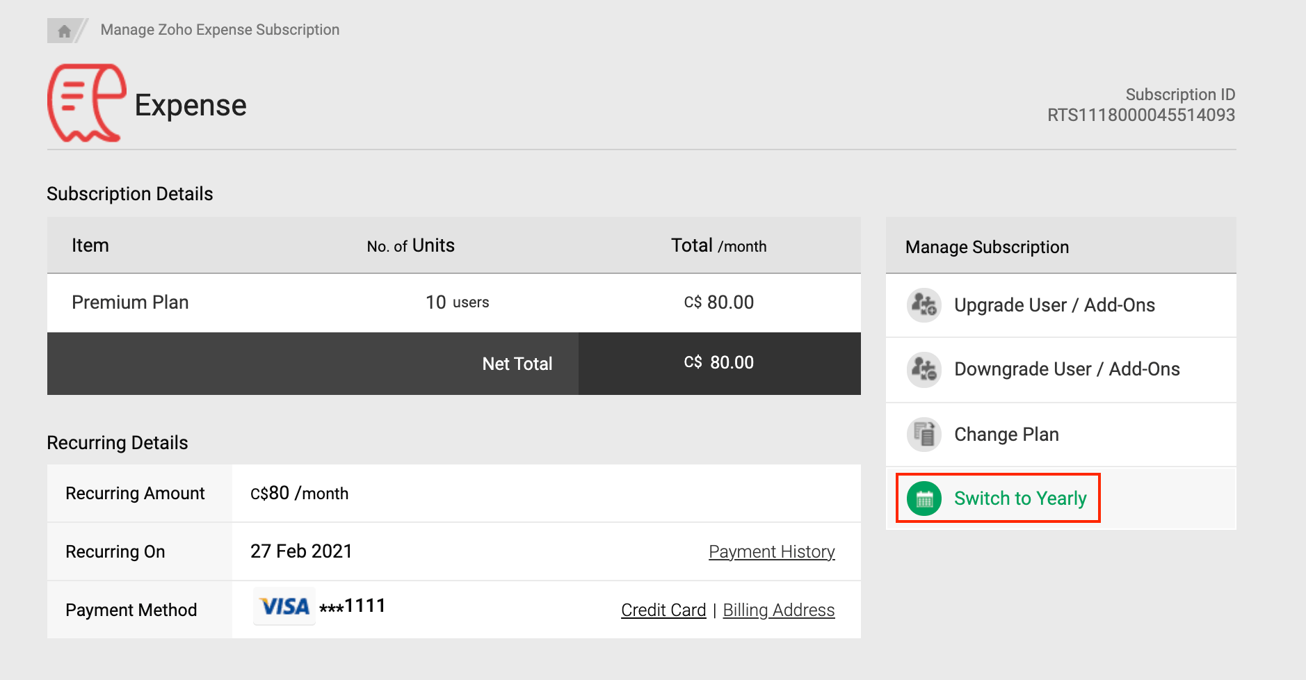 Upgrade Your Subscription