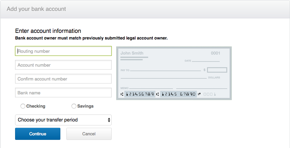 WePay change account