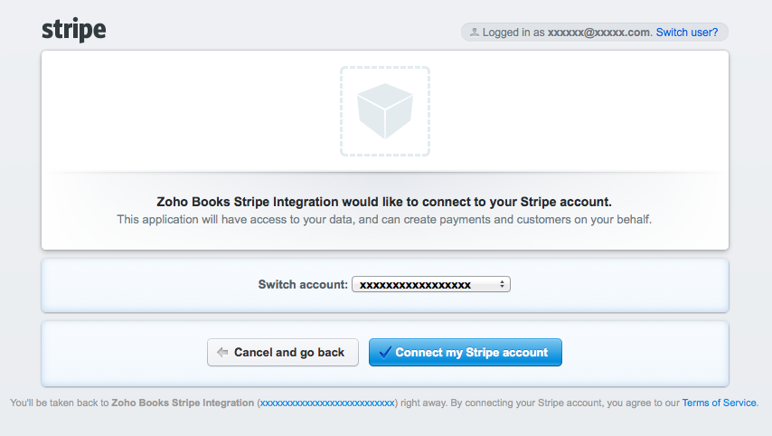 Stripe account selection