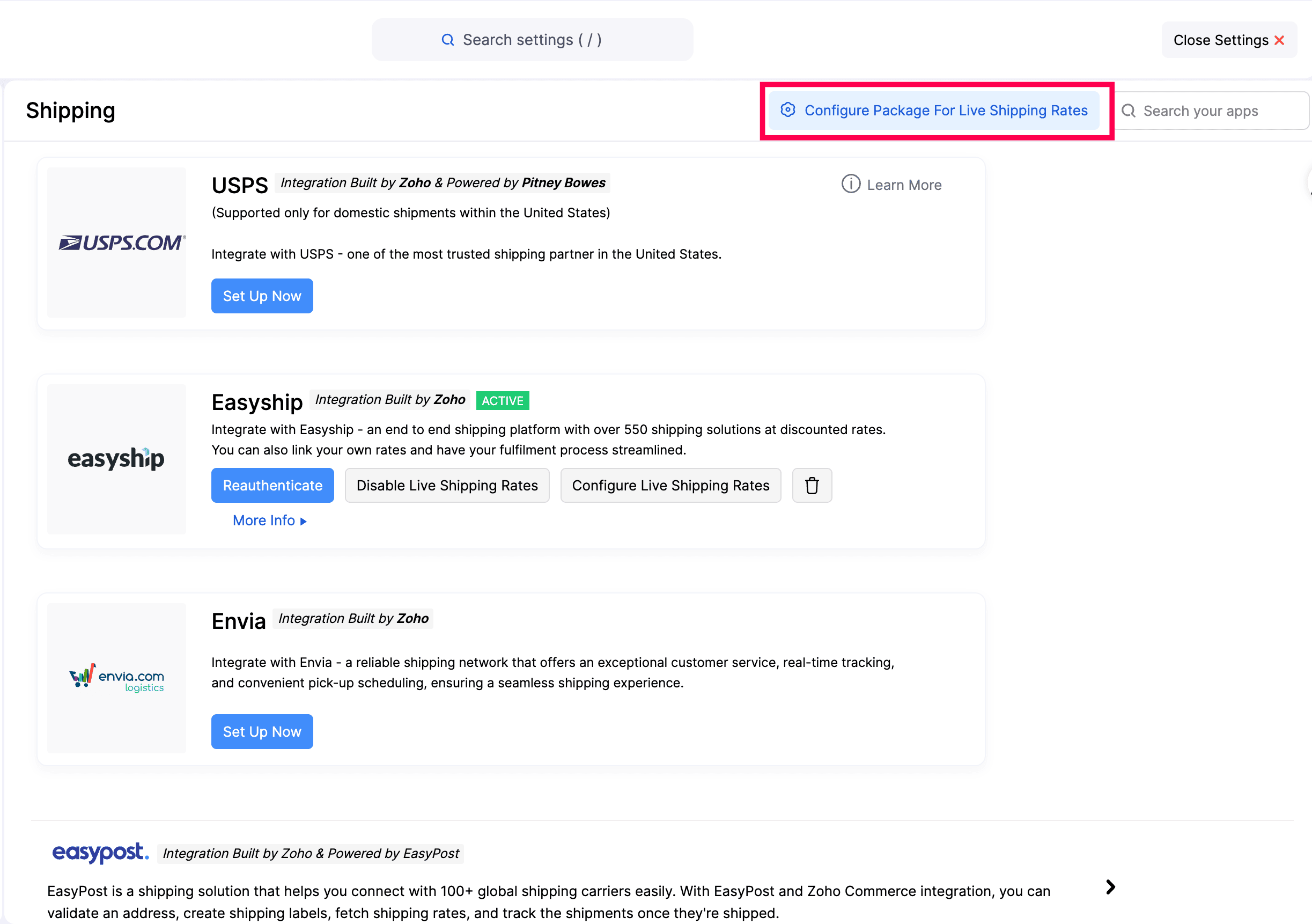 Configure Package For Live Shipping Rates