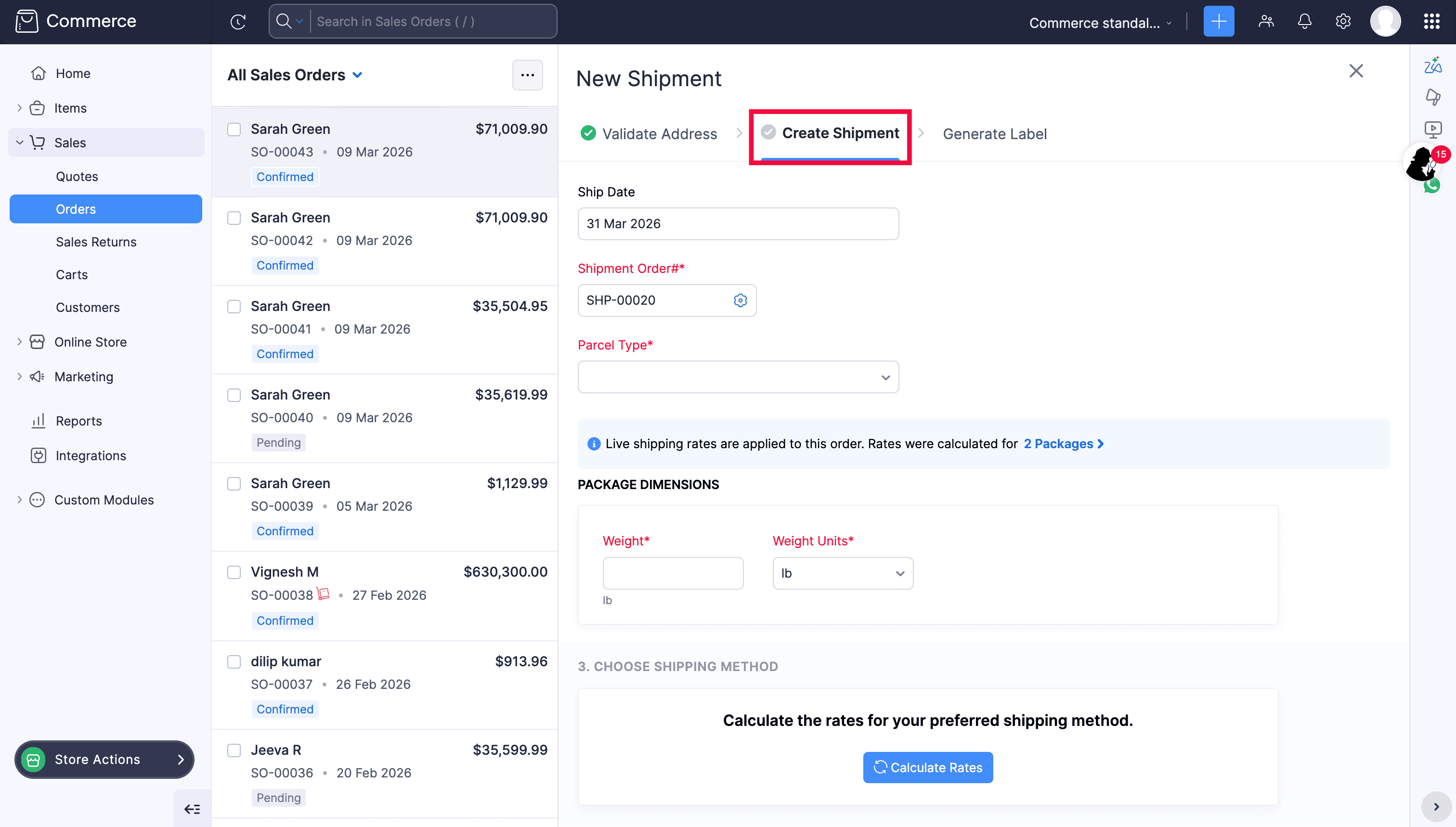 Configure shipment order preferences
