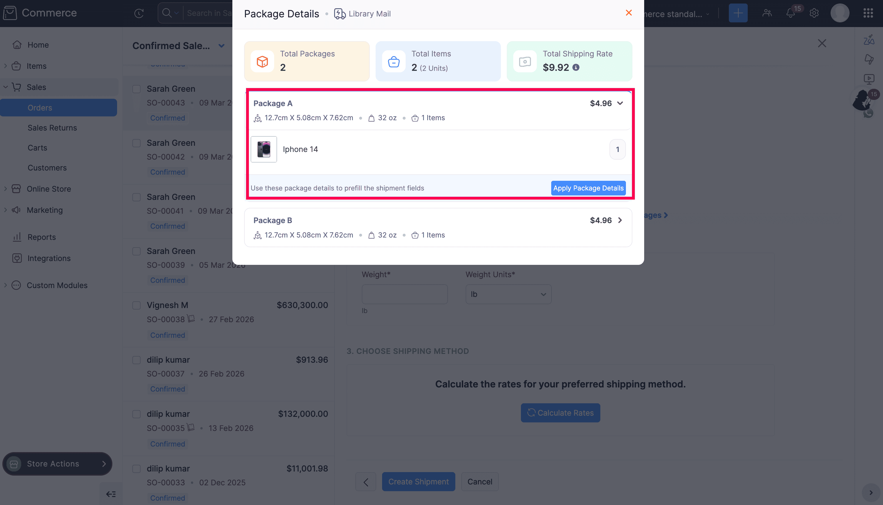 Apply package details