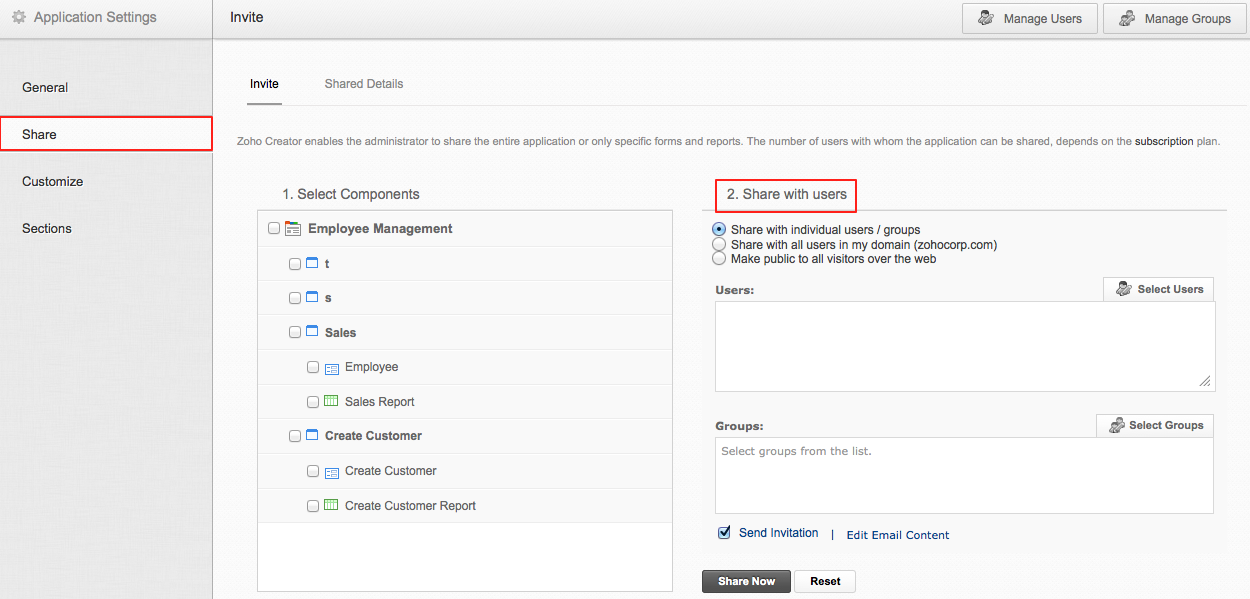 Share application with Google Apps users and groups Help Zoho Creator